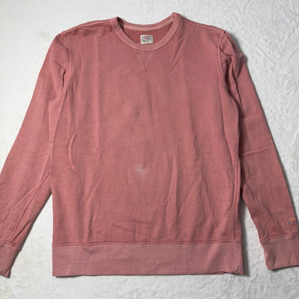 Faherty Sweatshirt Men's Large Long Sleeve‎ Beach Crew Neck Salmon MKS210